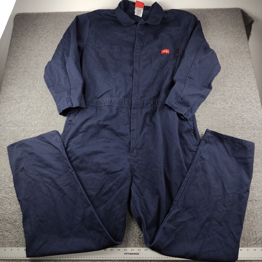 Dickies FR Coveralls Mens 2XL Navy Flame Resistant HRC2 EUC